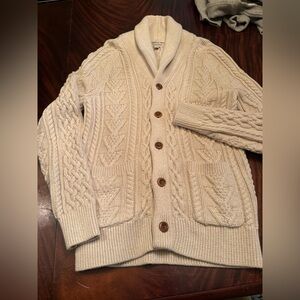 Men's Cream Cable Knit Sweater